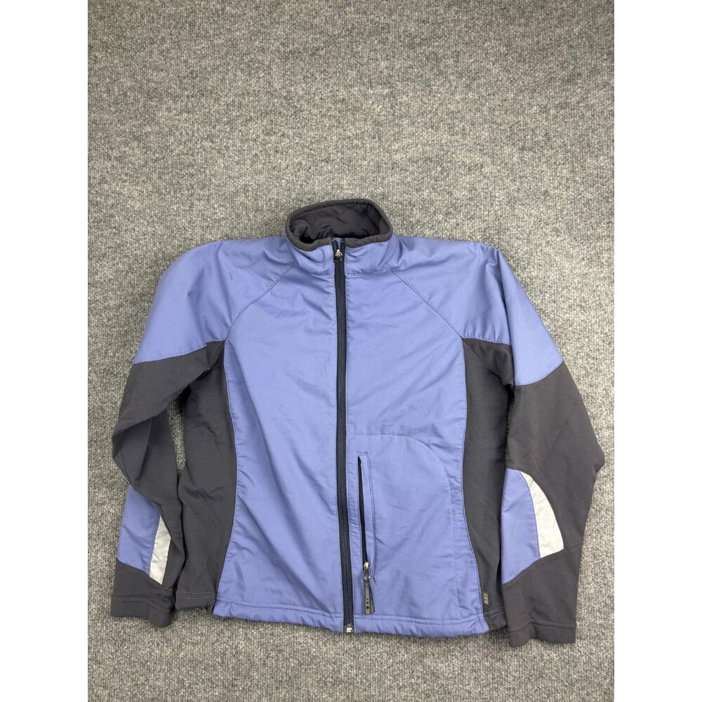 REI Jacket Womens Medium Purple Gray Softshell Full Zip Fleece Lined‎ Hiking